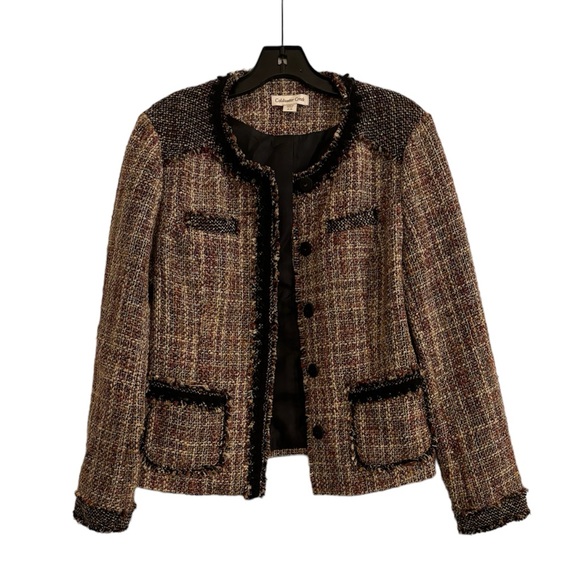 COLDWATER CREEK Multi Colored Tweed Snap Blazer Jacket - Picture 1 of 11